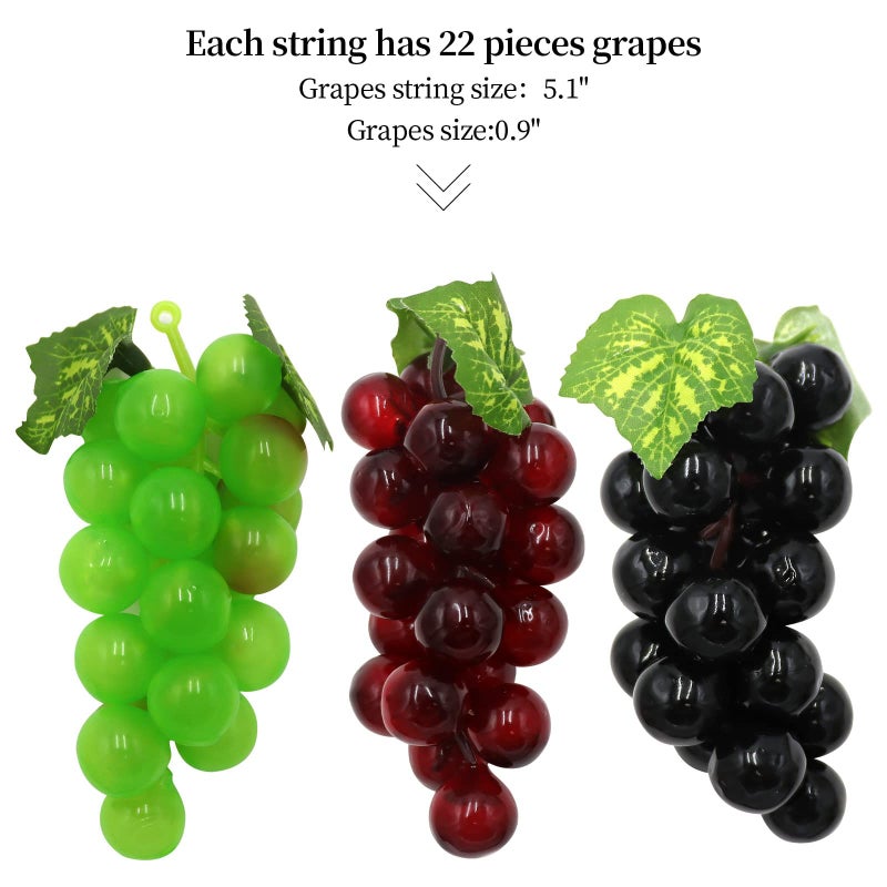 Hecaty 12 Strands 90 ft Artificial Fake Grape Vines with 3 Strings Grapes, Hanging Plant Large Leaves Garland for Wedding Party Store Home Indoor Outdoor Garden Spring Decor - Image 2